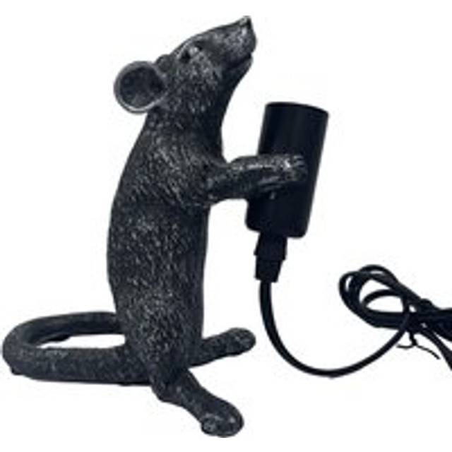 Hestia Mouse with Bulb Lamp - 18cm in Black - One Size