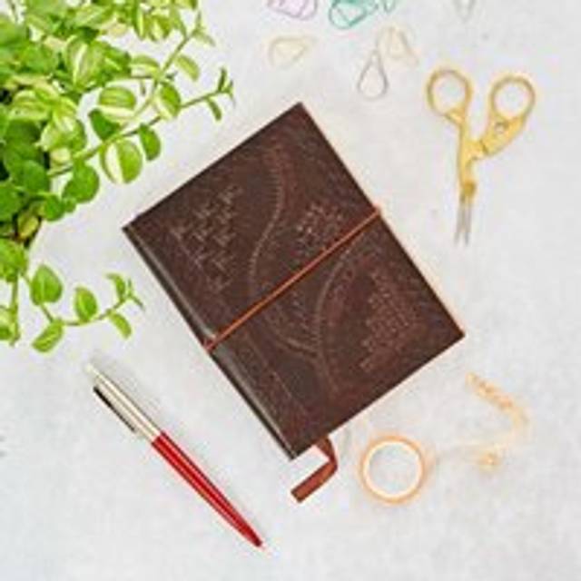 Medium Brown Embossed Notebook