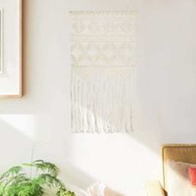 Macrame Wall Hanger 40x80 cm Cotton - Cream - One Size