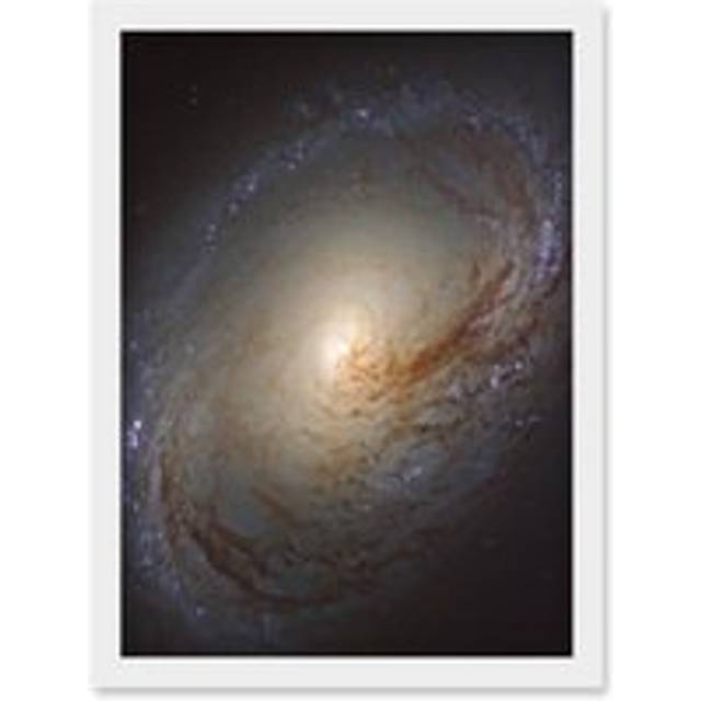 Hubble Space Telescope Image NGC 3368 Orange Blue Galaxy Also Known As Messier 96 Starbirth Occurring Along Dark Dust Gas Filaments Spiral Arms Art Pr - White - W12 inch x H16 inch