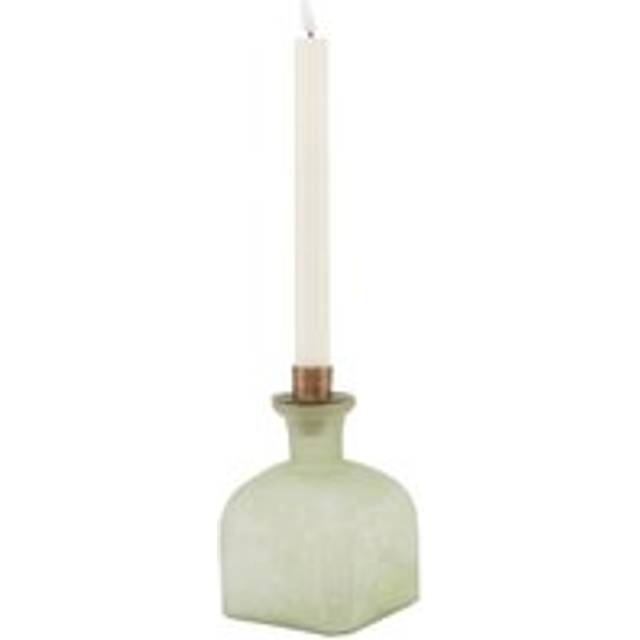 Smoked Sage And Aged Brass Candle Holder Vase