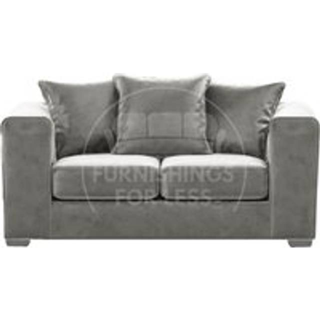 Ella Boxed Arm Plush Velvet Fabric 2 Seater sofa Gold - Grey - One Size