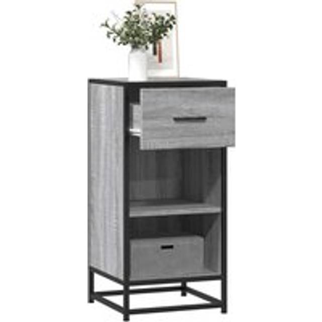 Sideboard Grey Sonoma 35.5x35x76 cm Engineered Wood and Metal - One Size