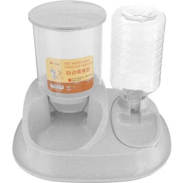 (Grey) Pet Water Dispenser Drinking Bottle Automatic Food Smart Feeder