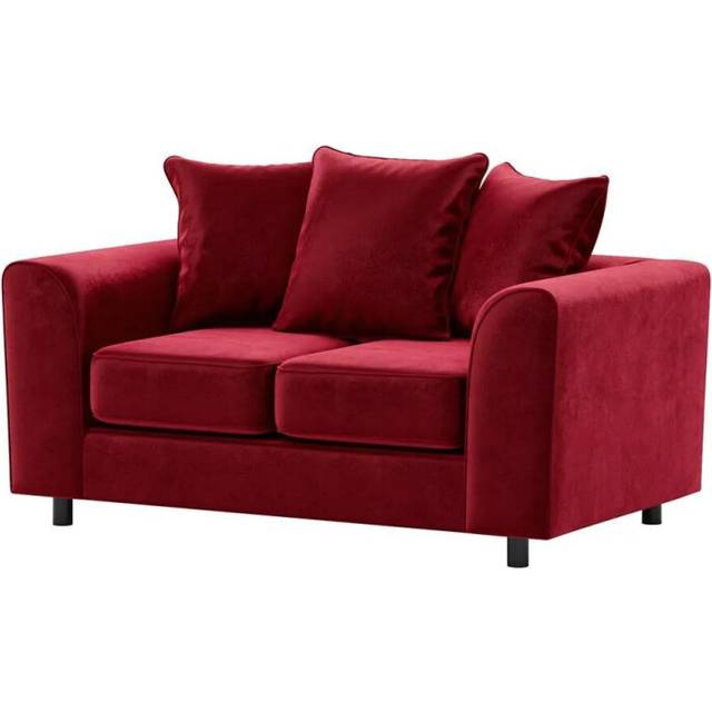 (Red, 2 Seater) Brooklyn Plush Velvet Foam 3 & 2 Seater Sofa Set