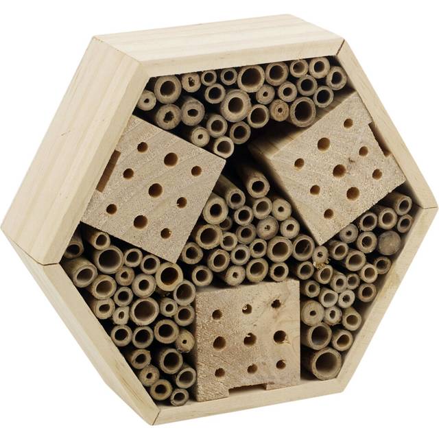 Wooden  Hanging Insect Bug Bee Nest Hexagonal Wildlife Hotel House