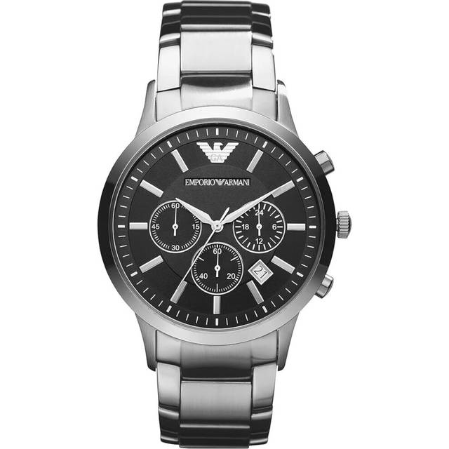 Emporio Armani AR2448 Men's Black Classic Watch - Silver