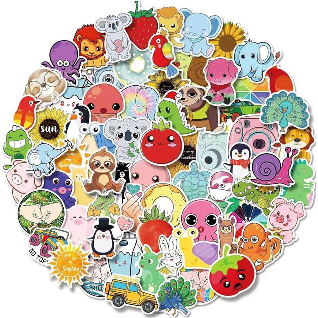 Water bottle stickers, 100PCS cute hydrofoil stickers, waterproof vinyl aesthetic laptop skateboard stickers, suitable for young children.