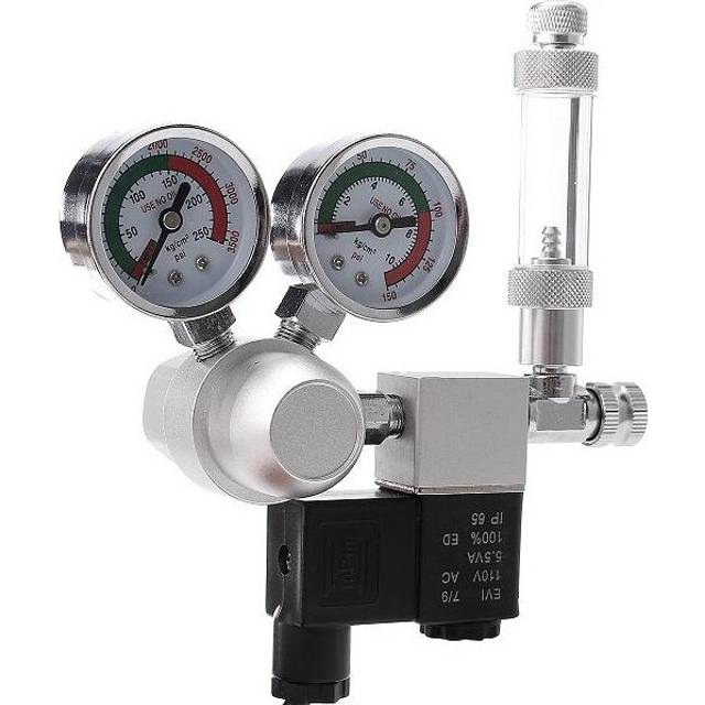 Aquarium Dual Gauge CO2 System Pressure Regulator Bubble Counter SolenoidAquarium Air Pump Counter