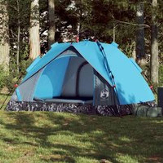Camping Tent Dome 3-Person Blue Quick Release - One Size
