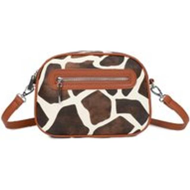 Leopard/Cow Print Front Zipper Pocket Spacious Crossbody Camera Bag With Detachable Strap - Brown - One Size