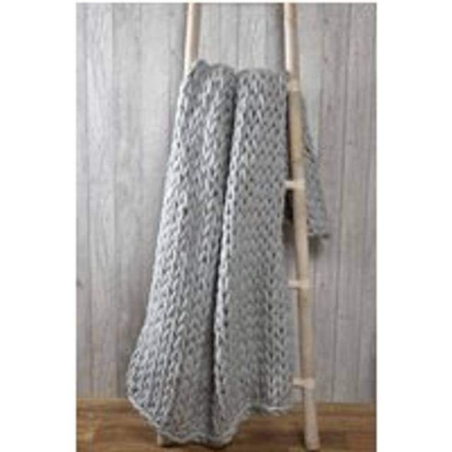 Chunky Hand-Knitted Soft & Cosy Throw Blanket 120x150 cm - Grey - 120cm x 150cm