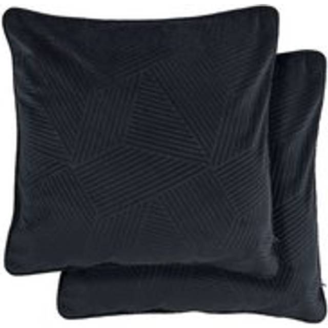 Serene Deco Black Soft Velvet Geometric Cushion Cover