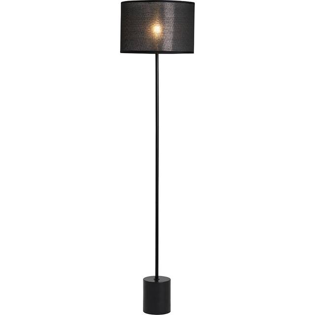 Oliver Marble Base Floor Lamp with Shade, Black