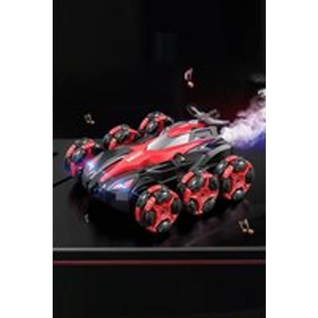 6 Round 2.4G RC Stunts Spray Drift Car Toy - Red - One Size