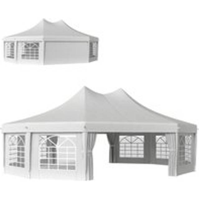 Outsunny 10 Sides Heavy Duty Tent Gazebo Outdoor Party Wedding Event Marquee
