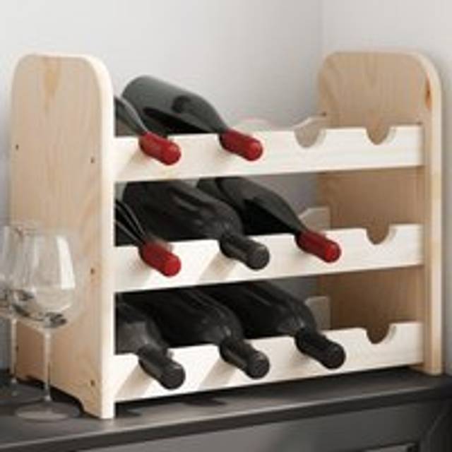 Wine Rack 43x25x37 cm Solid Wood Pine - Brown - One Size
