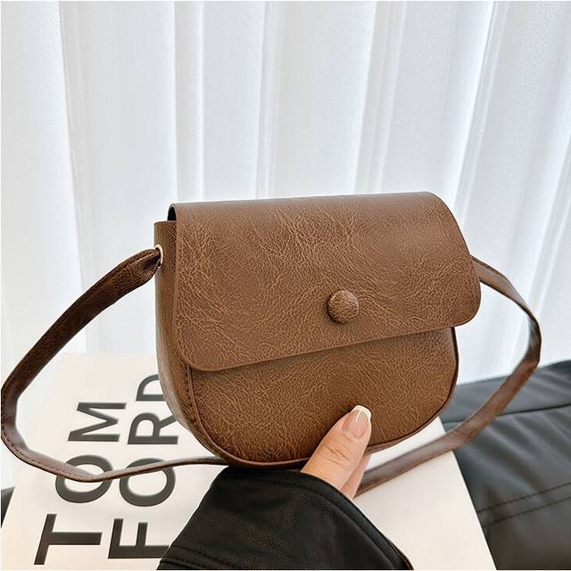 (Brown) Saddle Stylish Vintage Bag For Women In Black Coffee And Brown Perfect For Casual Everyday Use