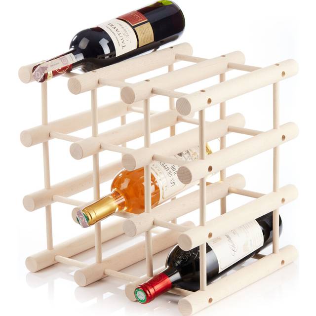 Wooden Wine Rack for 12 Bottles - Expandable, Customizable & Practical for Kitchen or Bar - Natural - One Size