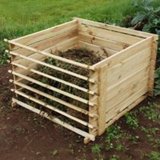 530L Outdoor Wooden Compost Bin Composter with Slatted Design 92cm - Beige - One Size