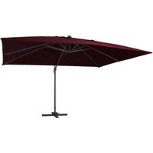 Cantilever Umbrella with LED Lights Bordeaux Red 400x300 cm - One Size