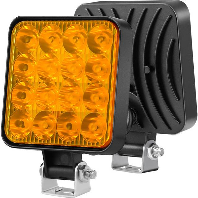 (Yellow) 48W 16LED Square Work Light Waterproof Spotlight Driving Lamp Fog Headlight