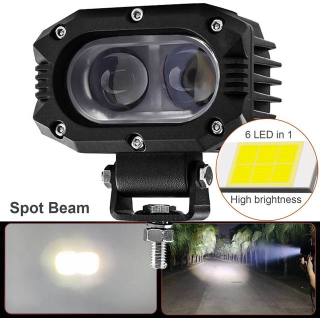 (White Spot x 1pc) 4 Inch LED Pods Light Spot Flood Beam 9V-30V Waterproof Led Work Fog Driving
