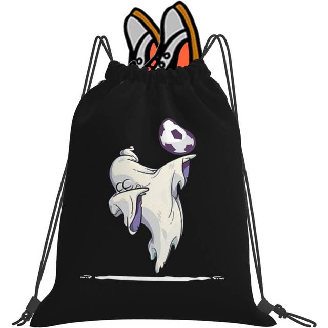 Drawstring Bag Funny Football Soccer Mom Fan Ghost Game Sport Gym Bag Travel Adult Kid