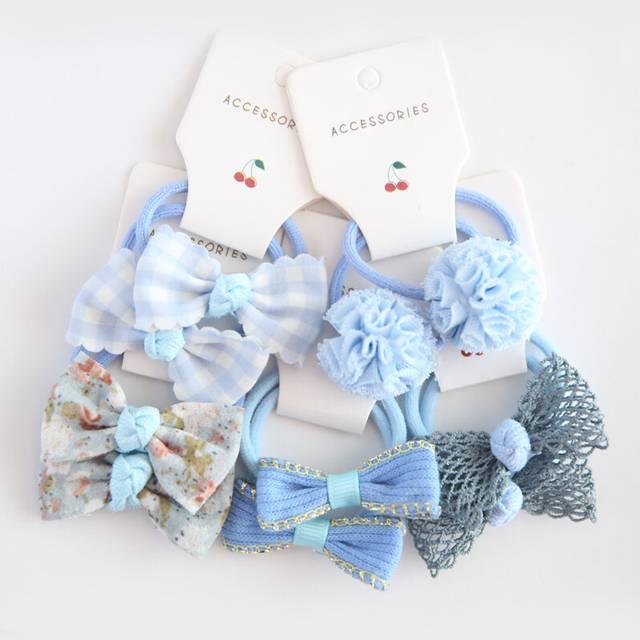 (10Pcs-K6) Baby Hair Band Girls Ties Bows Elastic Rubber Band Scrunchies Elastique Cheveux Fille Haar Kids Hair Accessories For Children