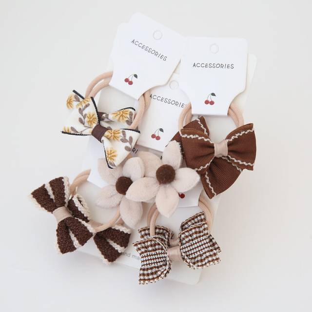 (10Pcs-B17) Baby Hair Band Girls Ties Bows Elastic Rubber Band Scrunchies Elastique Cheveux Fille Haar Kids Hair Accessories For Children