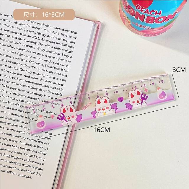 (B 3pcs) 15CM New Cute Kawaii Study Time Color Folding Ruler Multifunction DIY Drawing Rulers For Kids Students Office School Stationery