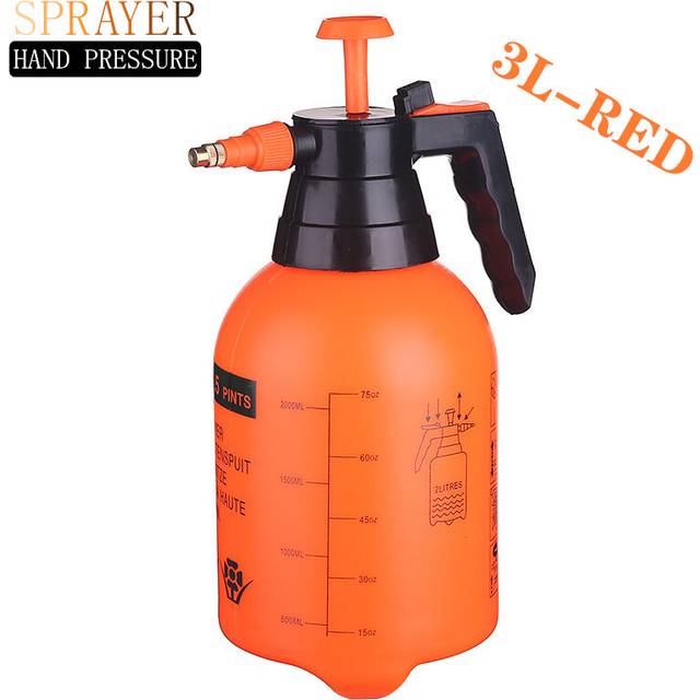 (1-PCS 3L Red) 2-Piece Hand Pressure Water Sprayer Trigger Air Pump Garden Disinfection Sprayers Spray Bottle Car Cleaning Sprayer Watering