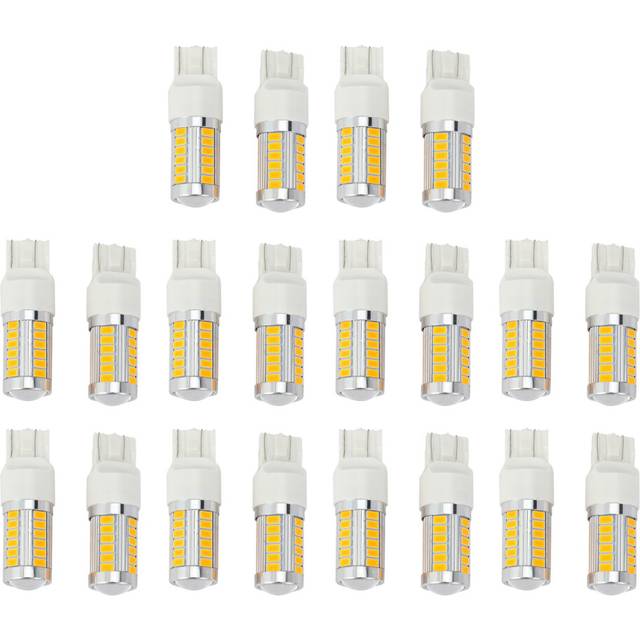 7443, T20 LED Bulbs Amber Yellow 900 Lumens Super Bright Turn Signals Light Brake Stop Parking (Pack of 20)