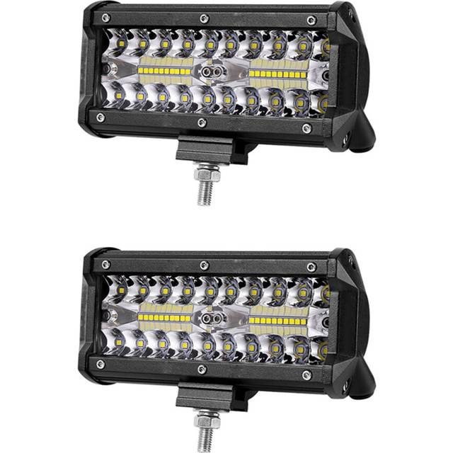 2X 7 Inch 120W Combo Led Light Bars Spot Flood Beam for Work Driving Offroad Boat Car Tractor Truck SUV ATV 12V 24V