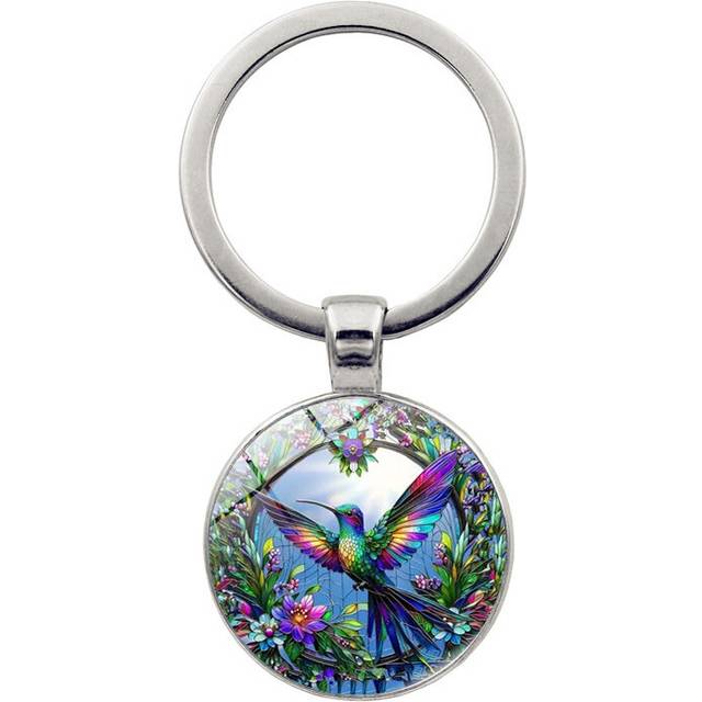 (Silver) Hummingbird Keychain Fashionable Beautiful Zinc Alloy Pendant For Everyday Use