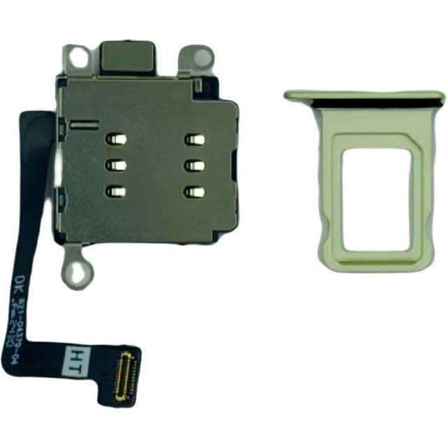 Dual sim reader and sim tray for iphone 15 white