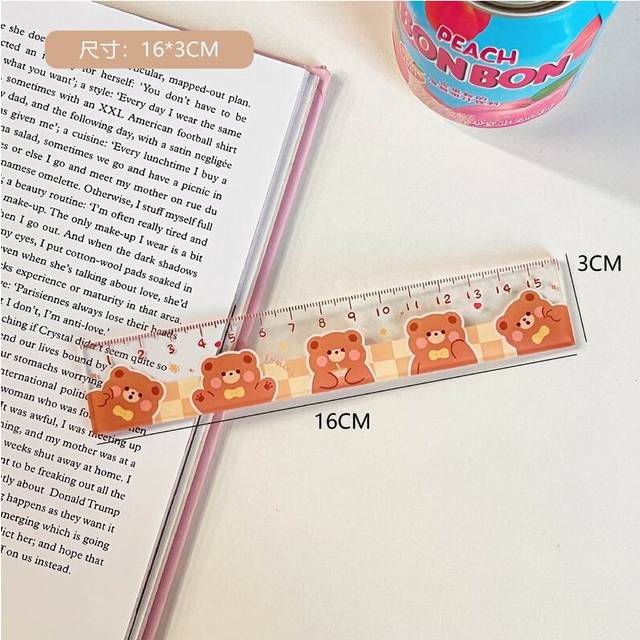 (A 3pcs) 15CM New Cute Kawaii Study Time Color Folding Ruler Multifunction DIY Drawing Rulers For Kids Students Office School Stationery