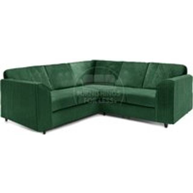 Furnishings For Less UK Ferguson Green 5 Seater Fabric Corner Sofa L Shaped Jumbo Cord - Full Back - One Size