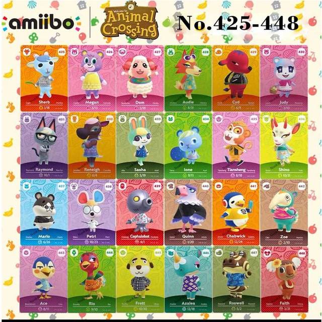 (No.425-448) Animal Crossing Amiibo Mini NFC TAG Cards NO.401-448 Series