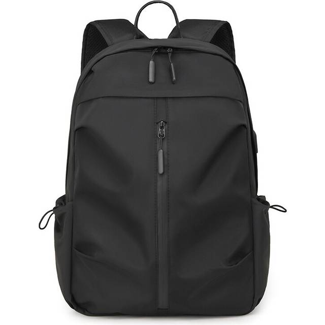 (Black) Large Capacity Backpack Student Casual Outdoor Travel Fashion Simple Solid Color