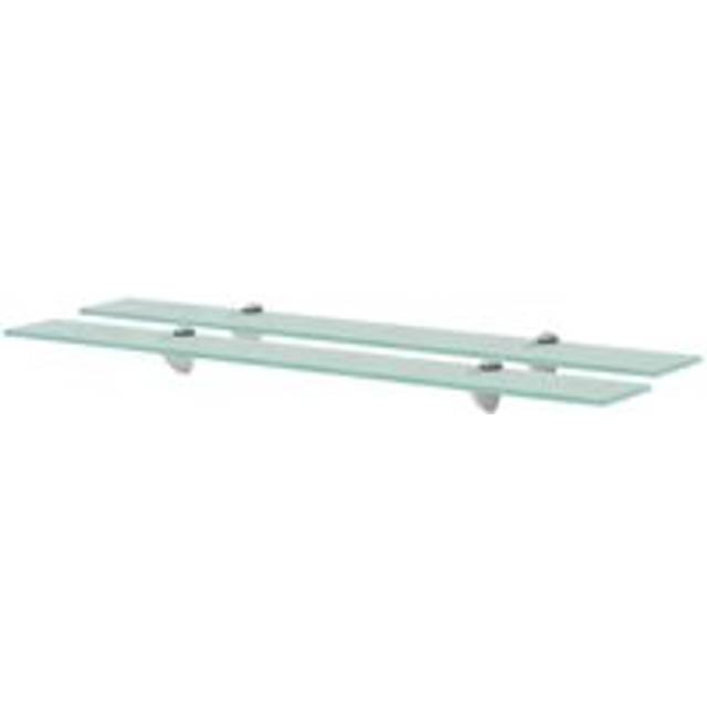 Floating Shelves 2 pcs Glass 80x10 cm 8 mm - Clear - One Size