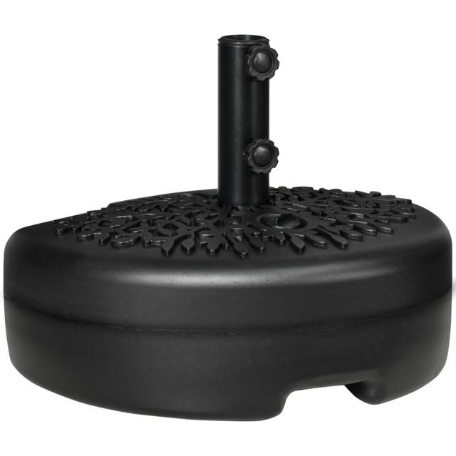 Outsunny Half Round Patio Umbrella Base for 3.8 cm or 4.8 cm Pole, Black, Black