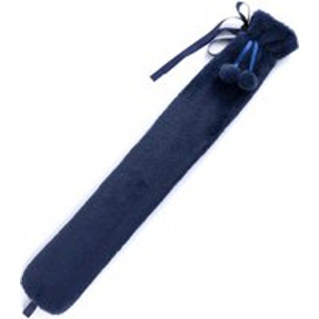 LIVIVO 2L Long Hot Water Bottle - Navy with Pompom