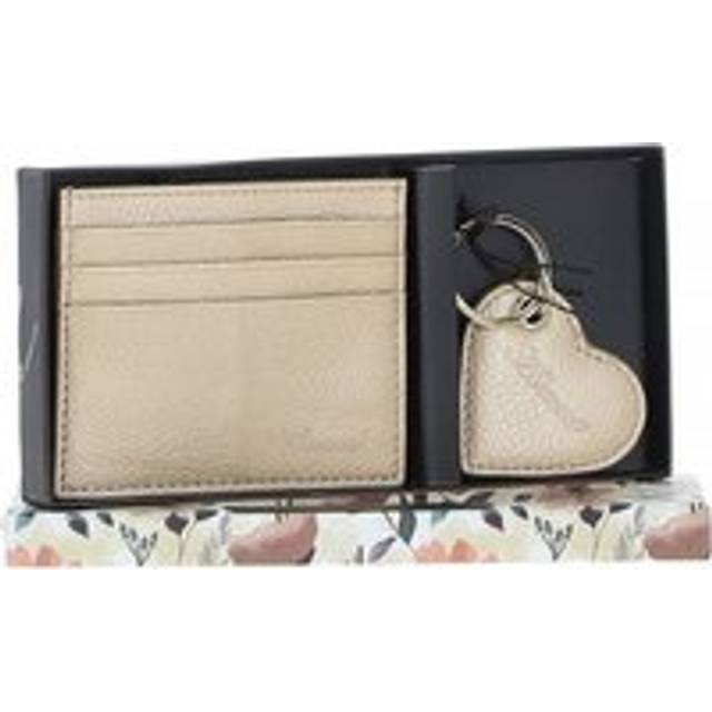 Womens Real Leather Card Holder & Key Ring Gift Set - Metallics - One Size