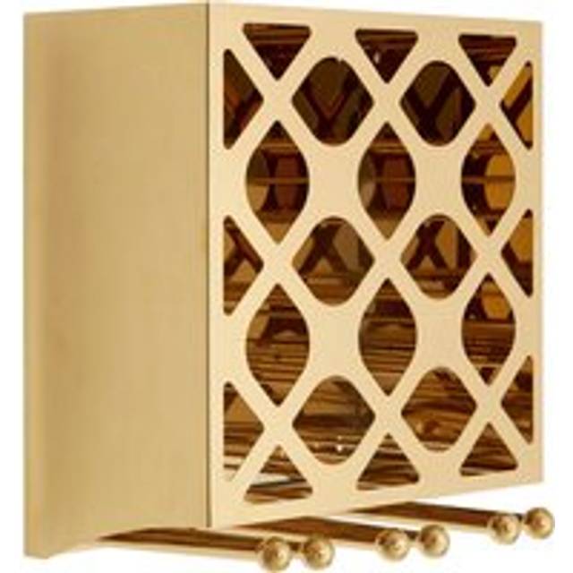 Space Saving 12 Bottle Rose Gold Finish Wine Rack, Elegant Wine Bottle Rack For Cupboard, Stylish Wine Rack - One Size