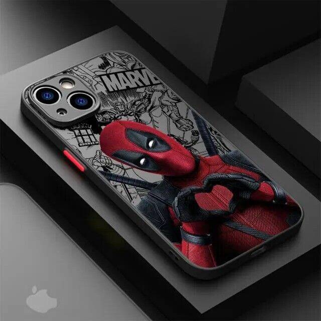 (2, iPhone 15 Pro) Marvel Deadpool And Wolverine Clear Matte Phone Case for Apple iPhone 16 15 plus