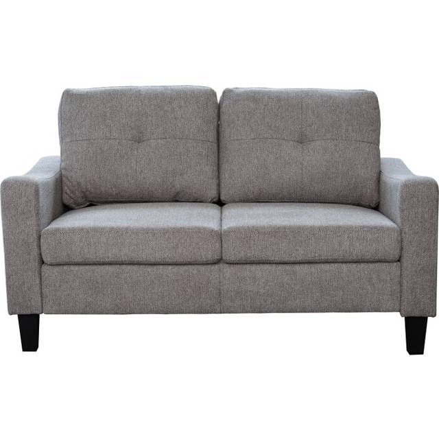 (Grey, 2 Seater) Berkley Linen Fabric Sofa