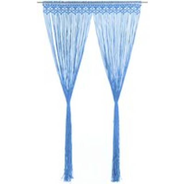 Macrame Curtain Blue 140x240 cm Cotton - One Size