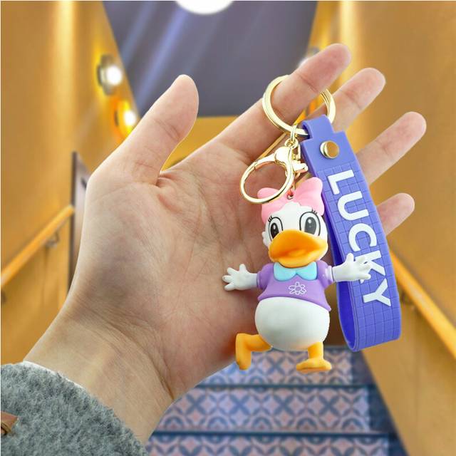 (Daisy) Adorable Keychain Mickey Minnie Donald Duck Rubber Cartoon Bag Ornament