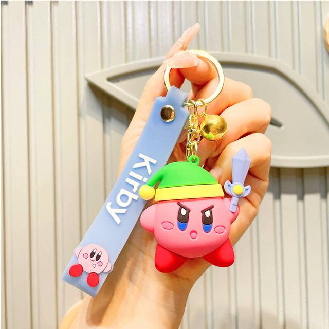(StyleD) Star Cute Kirby Dripping Glue Keychain Car Backpack Cartoon Figure Bag Pendant